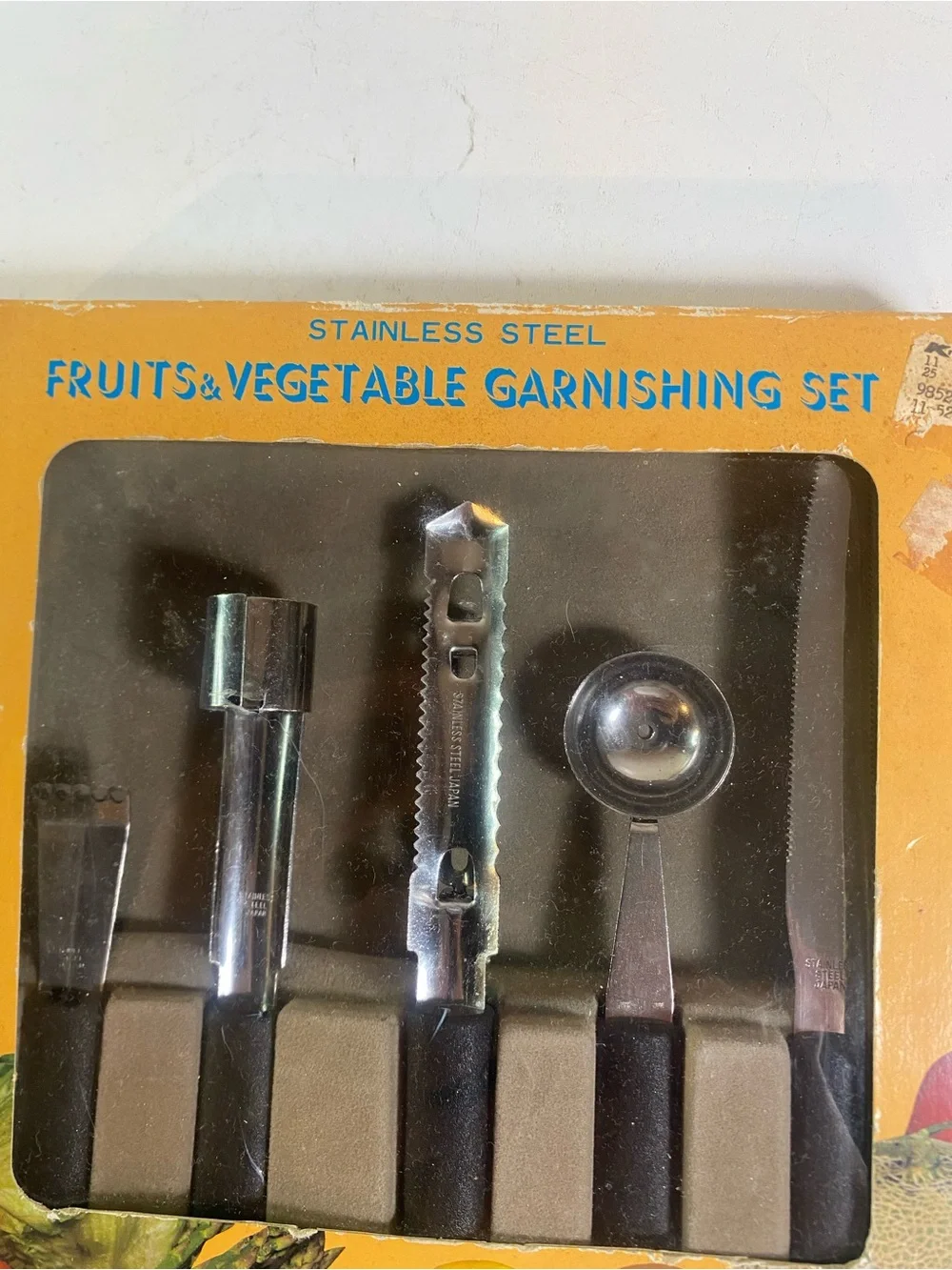 Vintage Set Of 5 Kmart Fruit Vegetable Garnishing Tools In Original Box